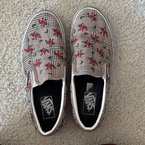 Vans Floral Checkered Slip-On Sneakers